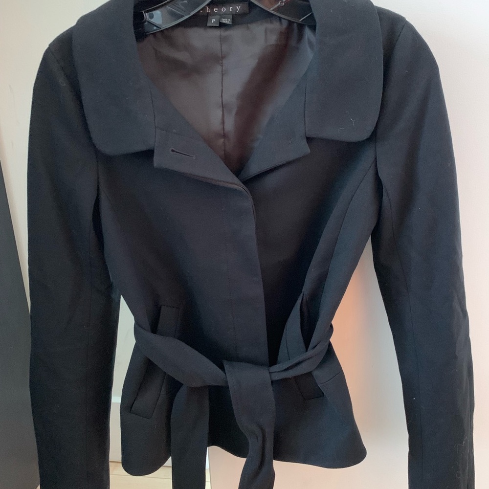 Theory black cropped jacket